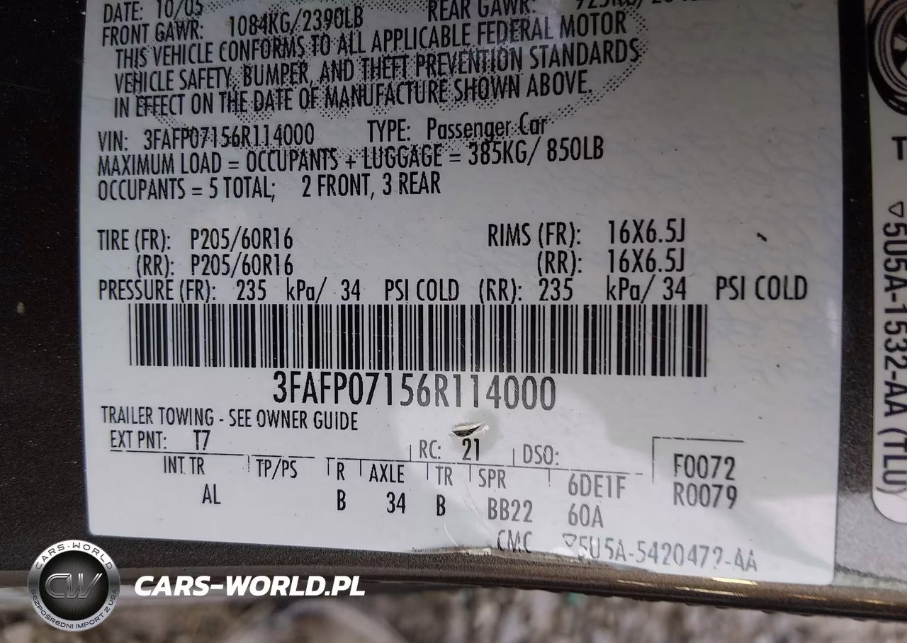 2006 Ford Fusion Se VIN:3FAFP07156R114000 - 9