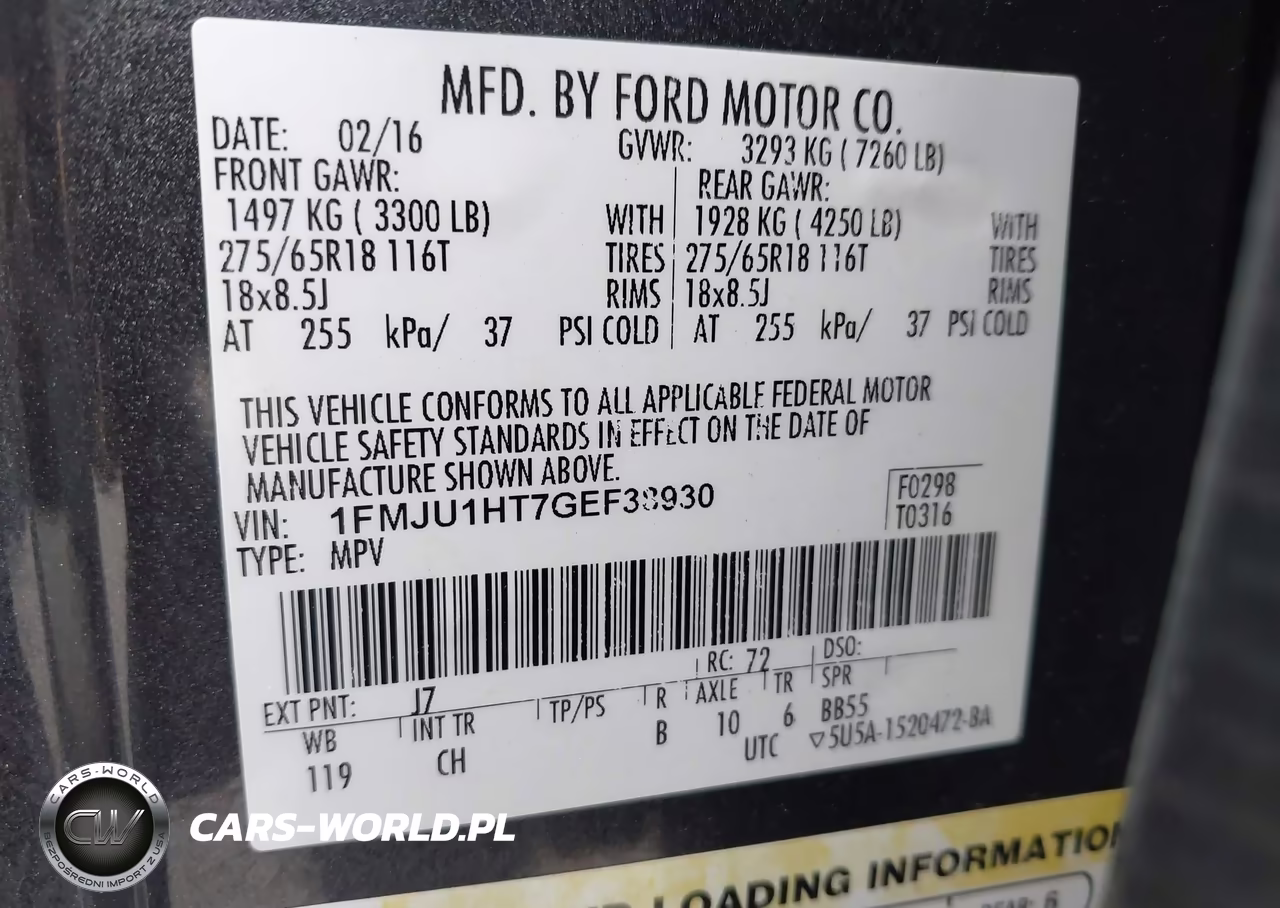 2016 Ford Expedition Xlt VIN:1FMJU1HT7GEF38930 - 9