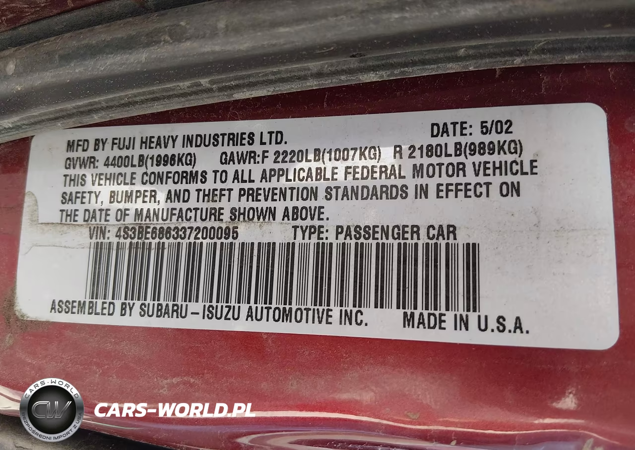 2003 Subaru Outback Limited VIN:4S3BE686337200095 - 9