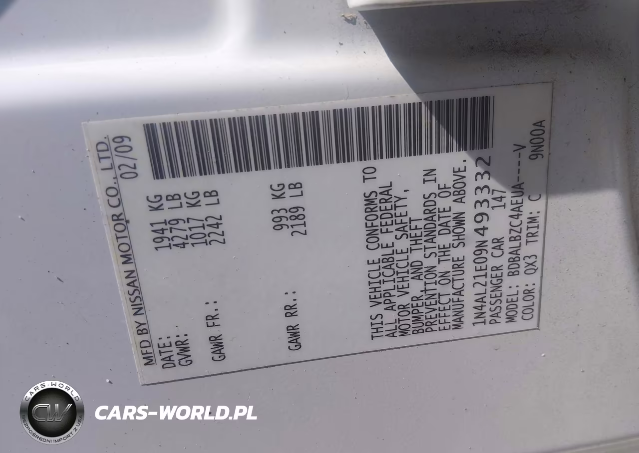 2009 Nissan Altima 2.5 S VIN:1N4AL21E09N493332 - 9