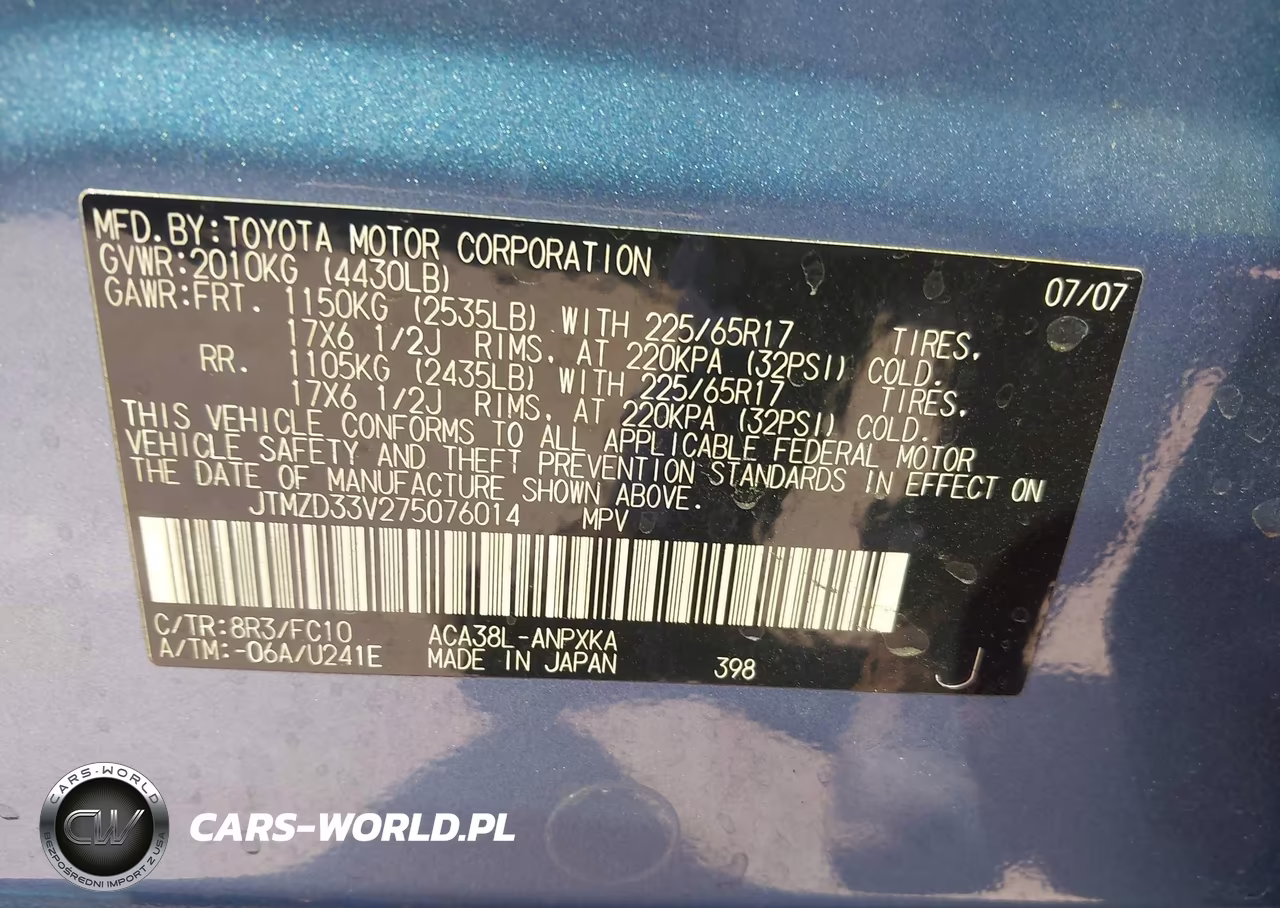 2007 Toyota Rav4 VIN:JTMZD33V275076014 - 9