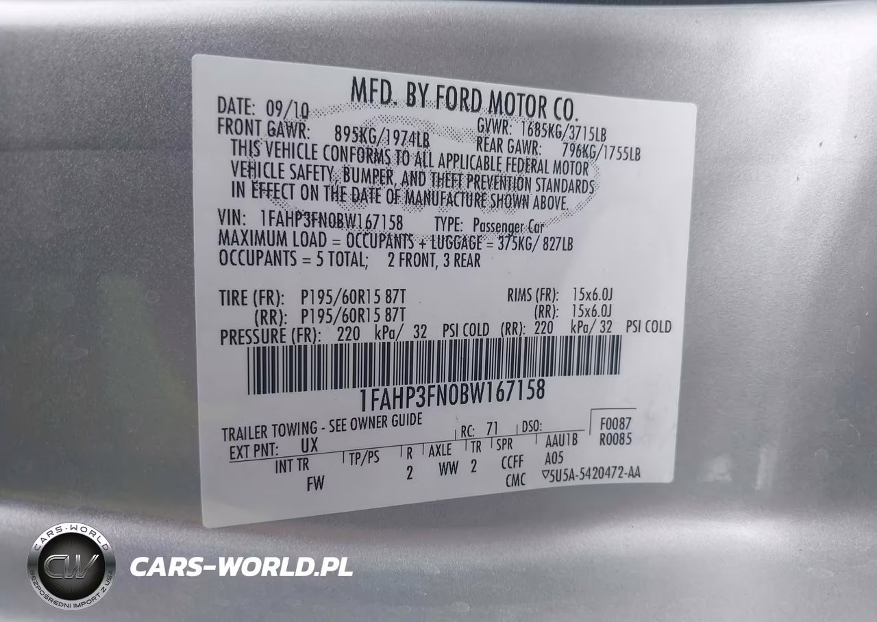 2011 Ford Focus Se VIN:1FAHP3FN0BW167158 - 9