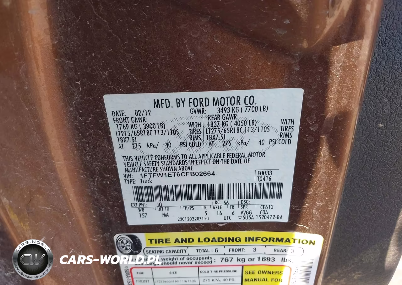 2012 Ford F-150 Xlt VIN:1FTFW1ET6CFB02664 - 9