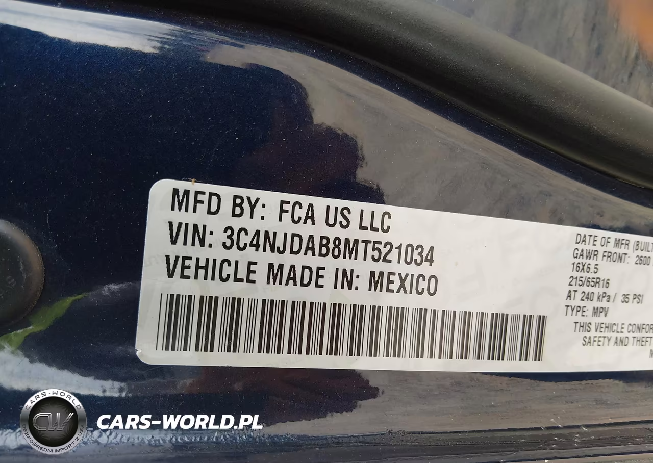 2021 Jeep Compass Sport 4X4 VIN:3C4NJDAB8MT521034 - 9
