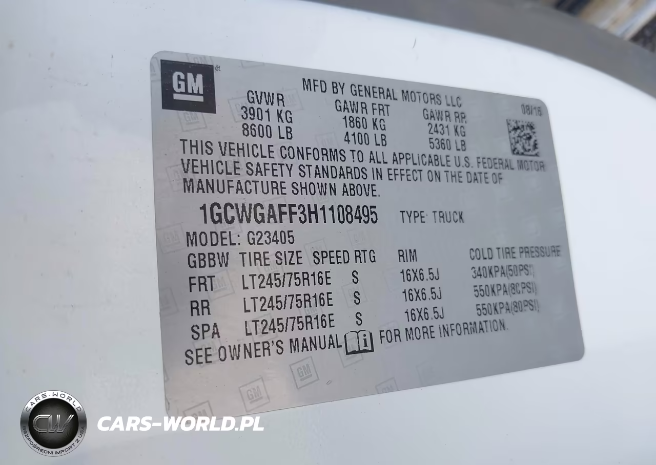 2017 Chevrolet Express 2500 Work Van VIN:1GCWGAFF3H1108495 - 9