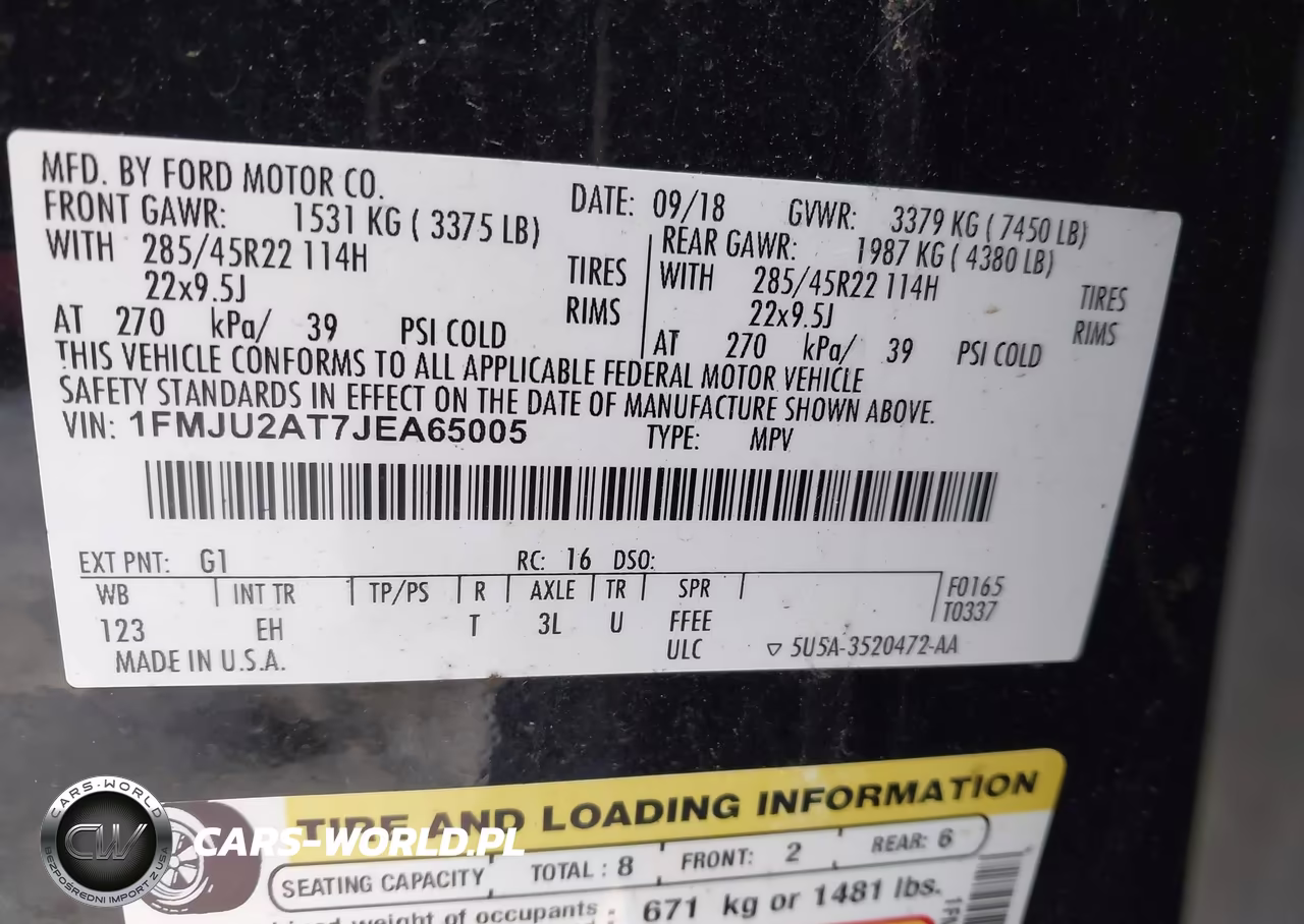 2018 Ford Expedition Limited VIN:1FMJU2AT7JEA65005 - 9