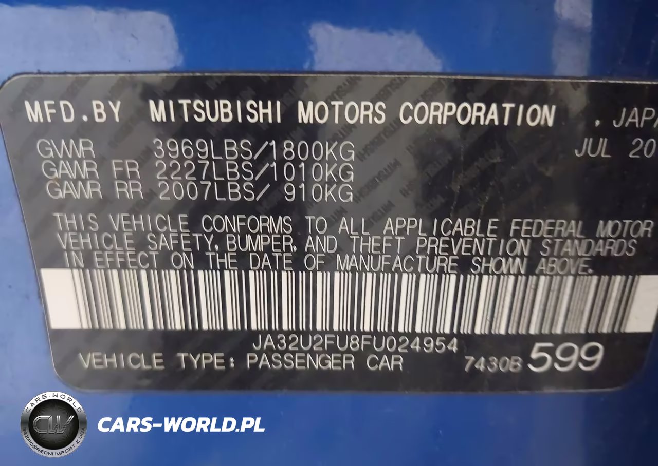 2015 Mitsubishi Lancer Es VIN:JA32U2FU8FU024954 - 9