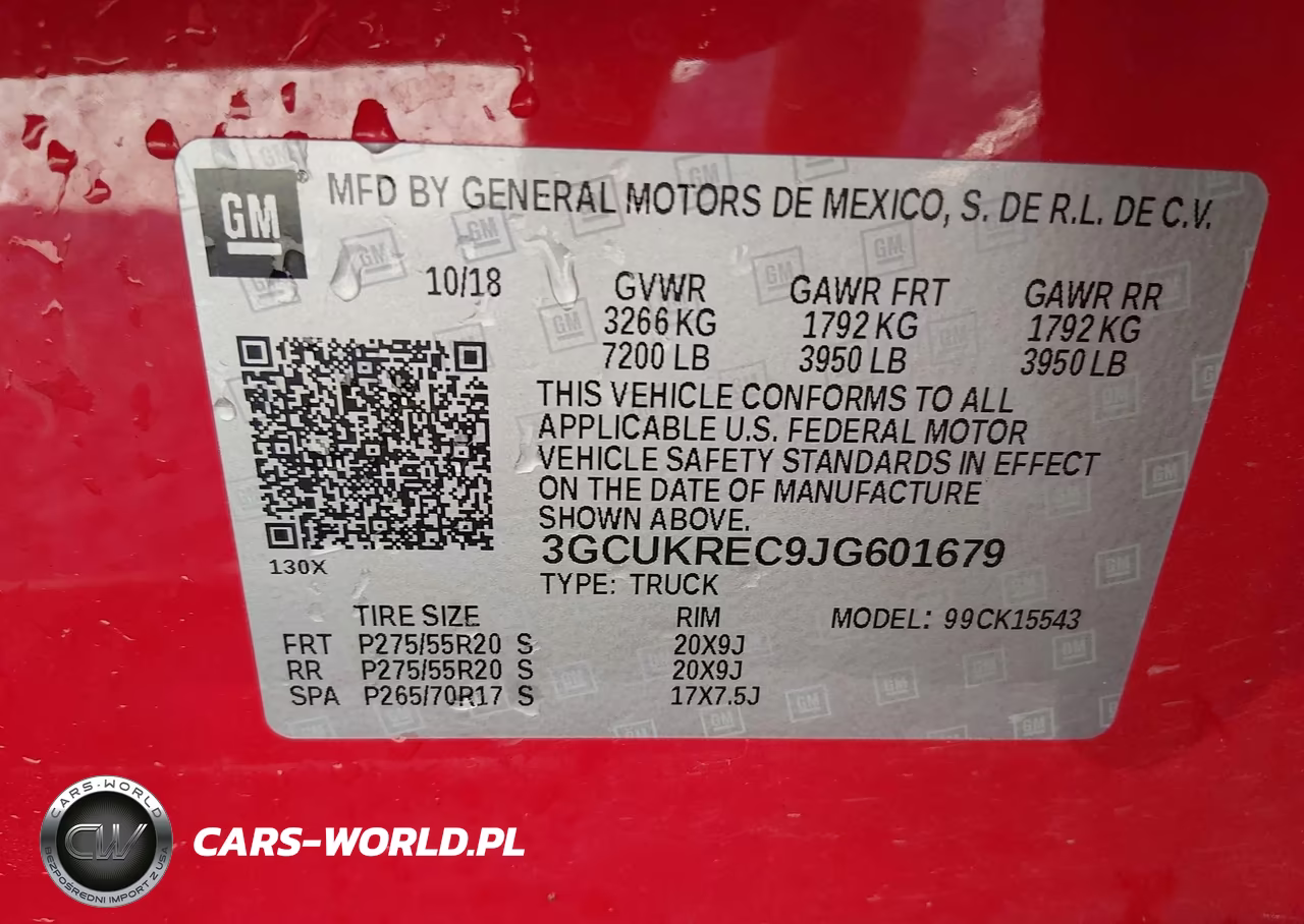 2018 Chevrolet Silverado 1500 2Lt VIN:3GCUKREC9JG601679 - 9