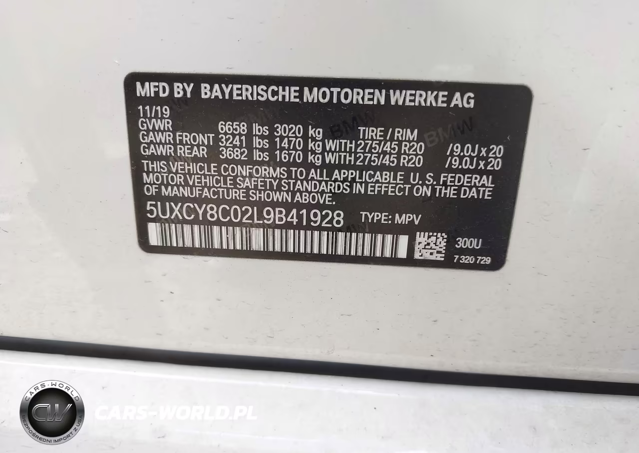 2020 BMW X6 M50I VIN:5UXCY8C02L9B41928 - 9