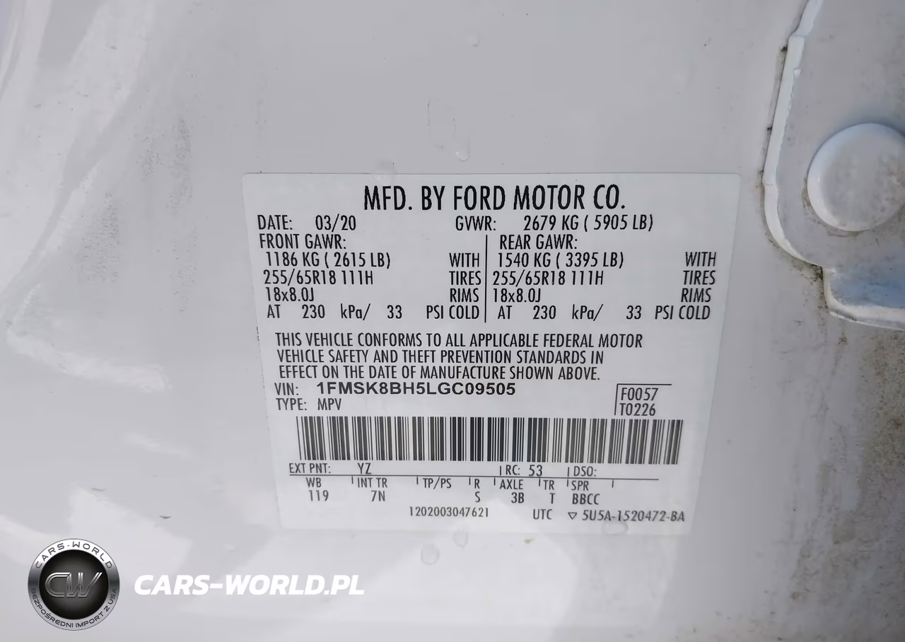 2020 Ford Explorer VIN:1FMSK8BH5LGC09505 - 9