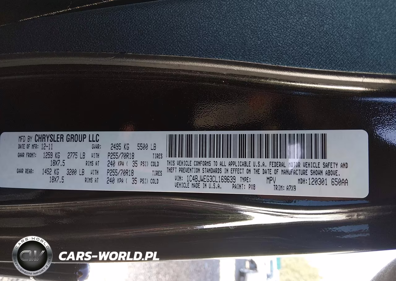 2012 Jeep Wrangler Unlimited Sahara VIN:1C4BJWEG3CL169639 - 9