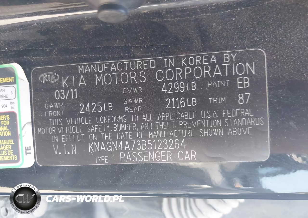 2011 Kia Optima Ex VIN:KNAGN4A73B5123264 - 9