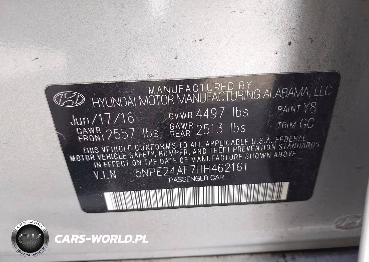 2017 Hyundai Sonata VIN:5NPE24AF7HH462161 - 9