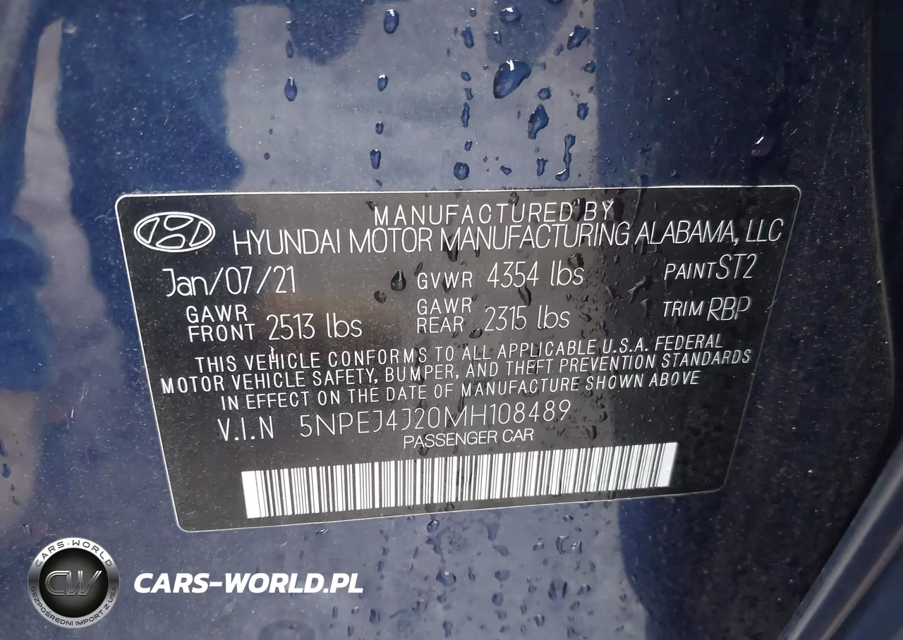 2021 Hyundai Sonata Sel Plus VIN:5NPEJ4J20MH108489 - 9