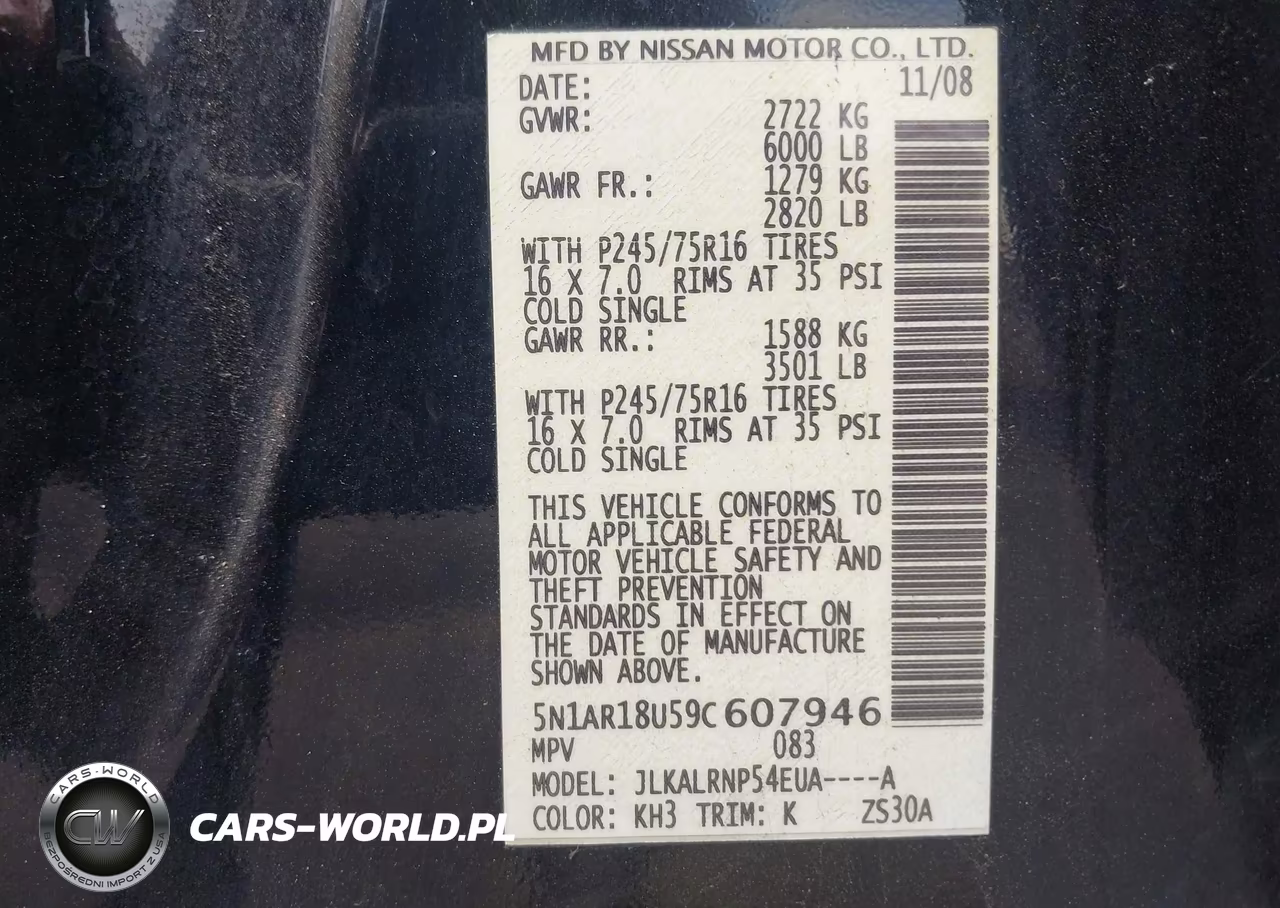 2009 Nissan Pathfinder S VIN:5N1AR18U59C607946 - 9