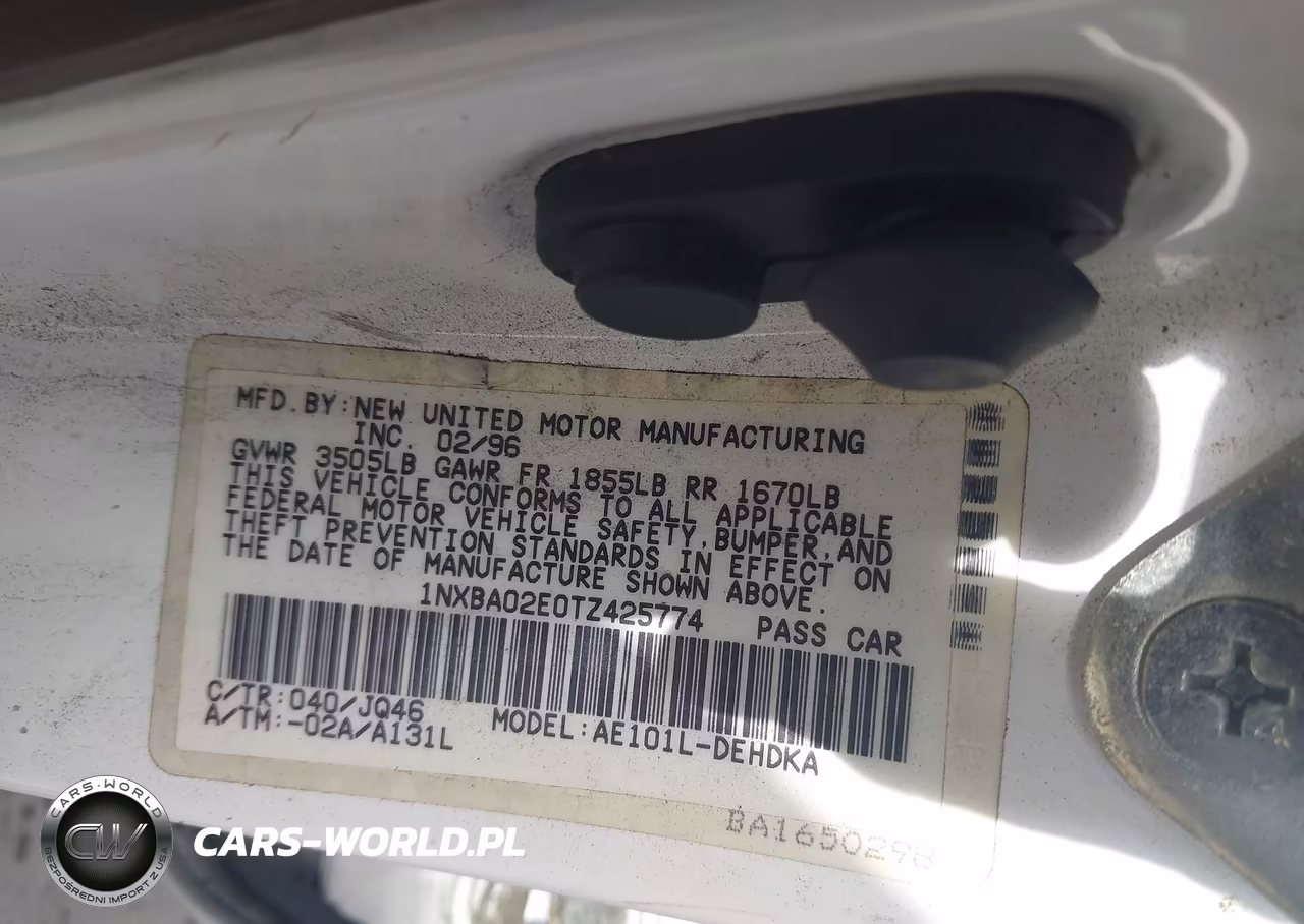 1996 Toyota Corolla VIN:1NXBA02E0TZ425774 - 9