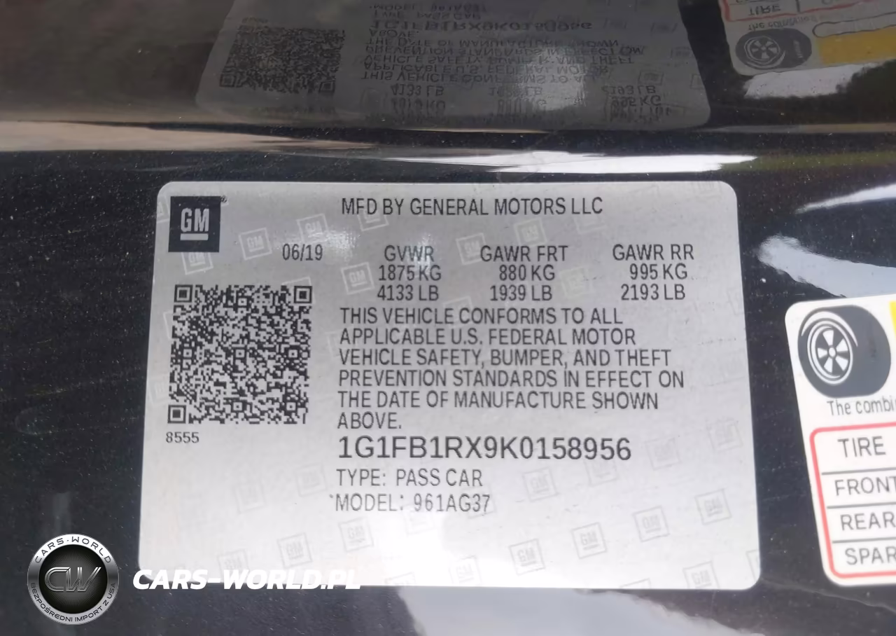 2019 Chevrolet Camaro 1Lt VIN:1G1FB1RX9K0158956 - 9