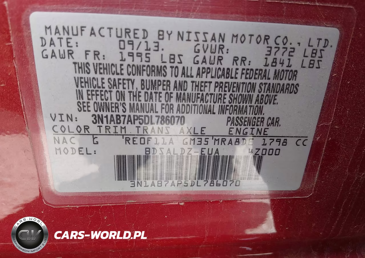 2013 Nissan Sentra Sv VIN:3N1AB7AP5DL786070 - 9