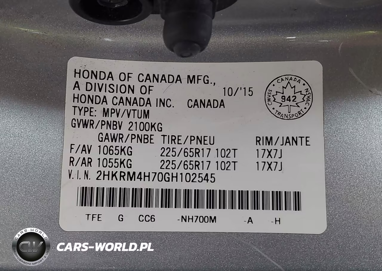 2016 Honda Cr-V Ex-L VIN:2HKRM4H70GH102545 - 9