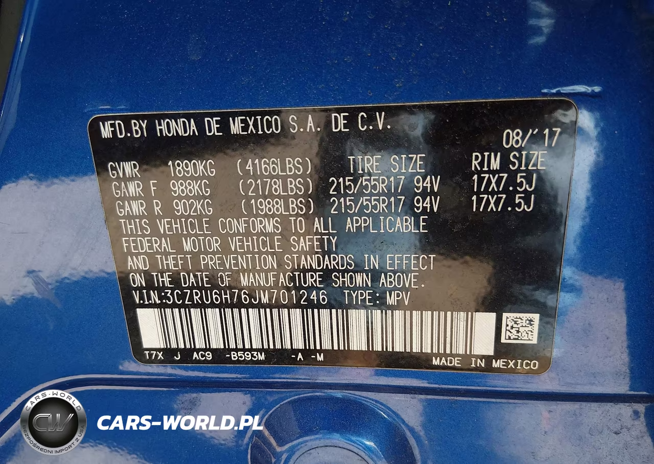 2018 Honda Hr-V Ex-L VIN:3CZRU6H76JM701246 - 9