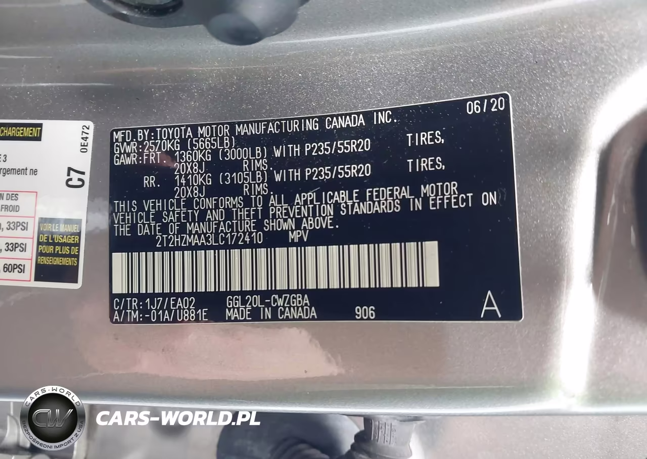 2020 Lexus Rx 350 VIN:2T2HZMAA3LC172410 - 9