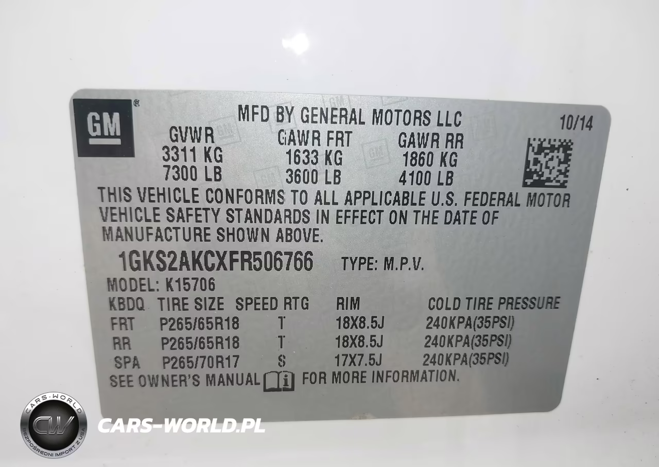 2015 GMC Yukon Sle VIN:1GKS2AKCXFR506766 - 9