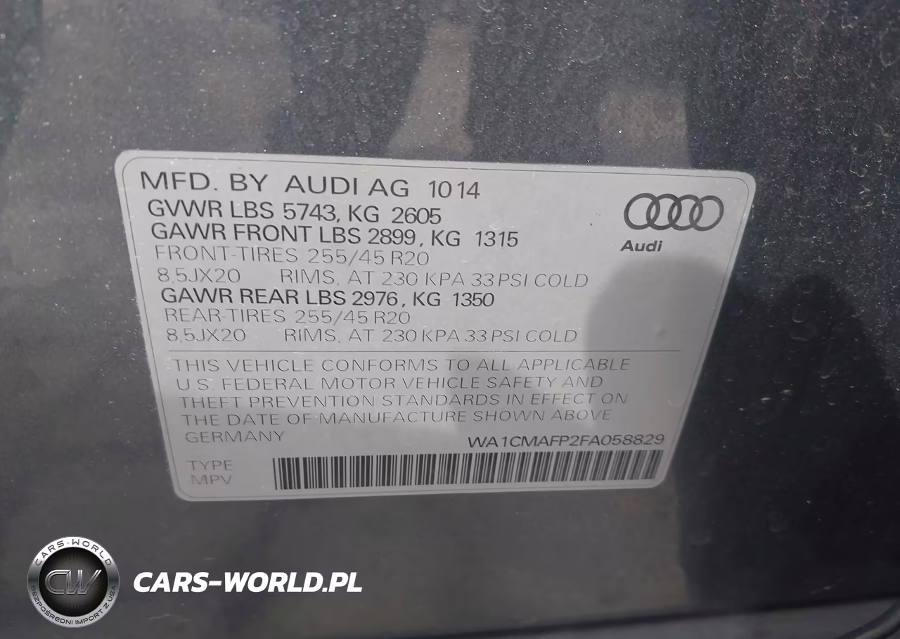 2015 Audi Q5 3.0 Tdi Premium Plus VIN:WA1CMAFP2FA058829 - 9