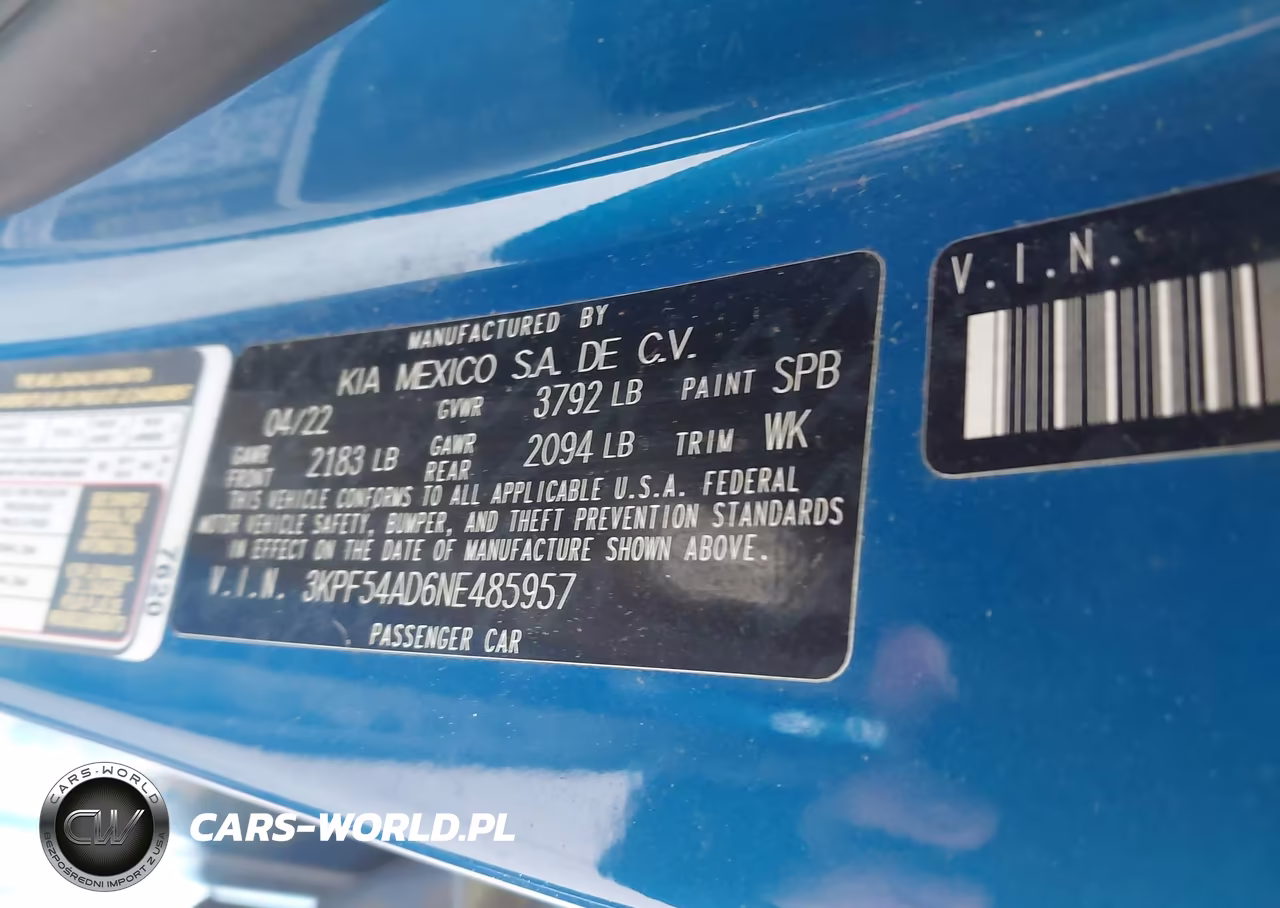 2022 Kia Forte Gt-Line VIN:3KPF54AD6NE485957 - 9