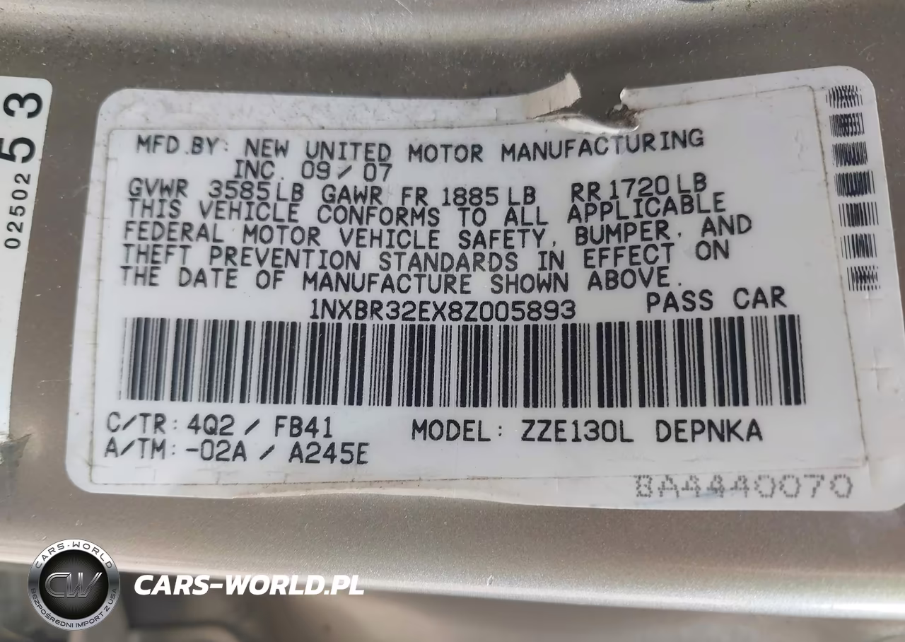 2008 Toyota Corolla Le VIN:1NXBR32EX8Z005893 - 9