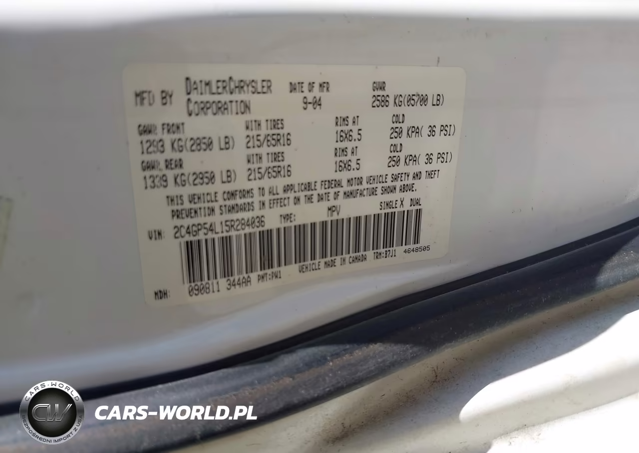 2005 Chrysler Town & Country Touring VIN:2C4GP54L15R284036 - 9