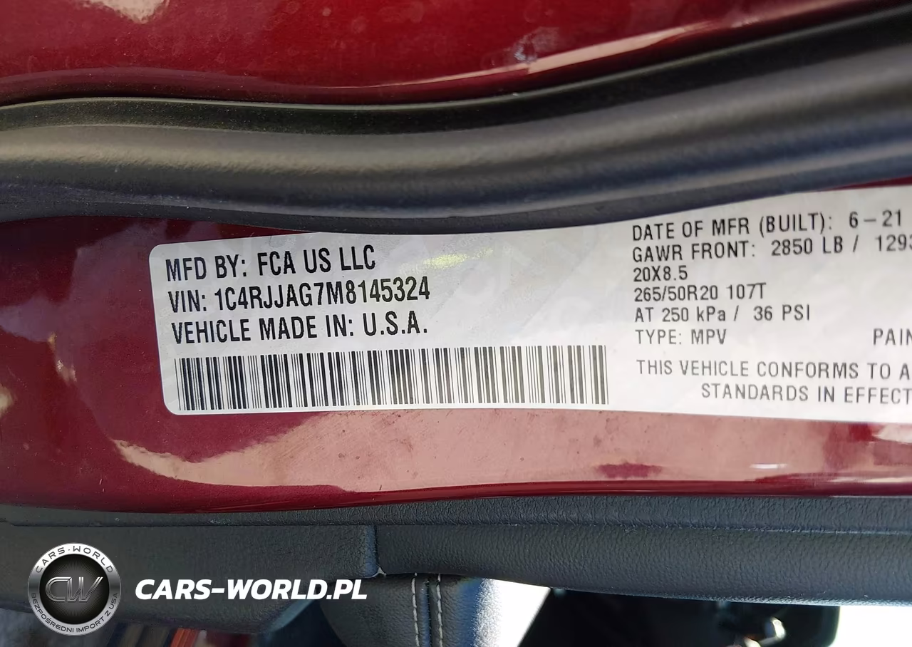 2021 Jeep Grand Cherokee L Altitude 4X2 VIN:1C4RJJAG7M8145324 - 9