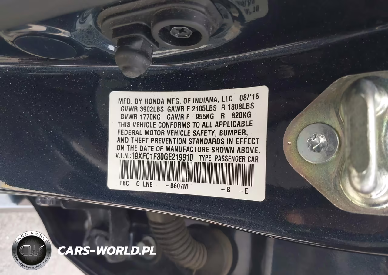 2016 Honda Civic Ex-T VIN:19XFC1F30GE219910 - 9