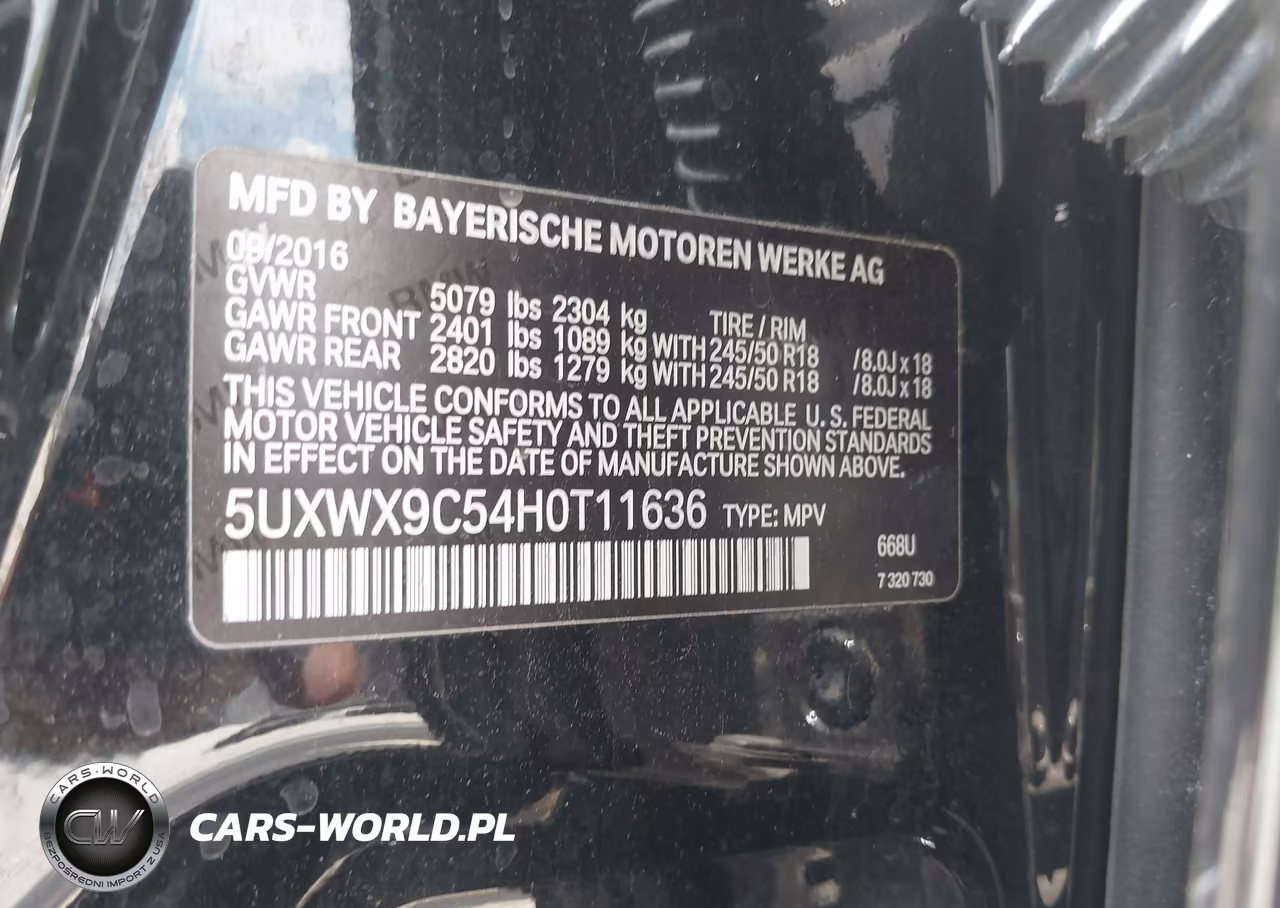 2017 BMW X3 xDrive28I VIN:5UXWX9C54H0T11636 - 9