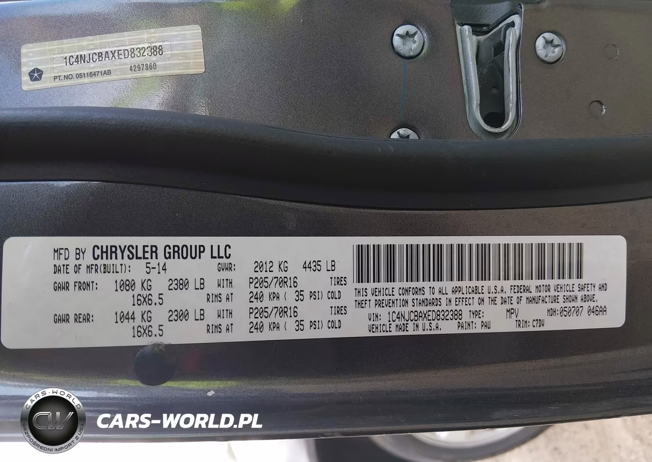 2014 Jeep Compass Sport VIN:1C4NJCBAXED832388 - 9
