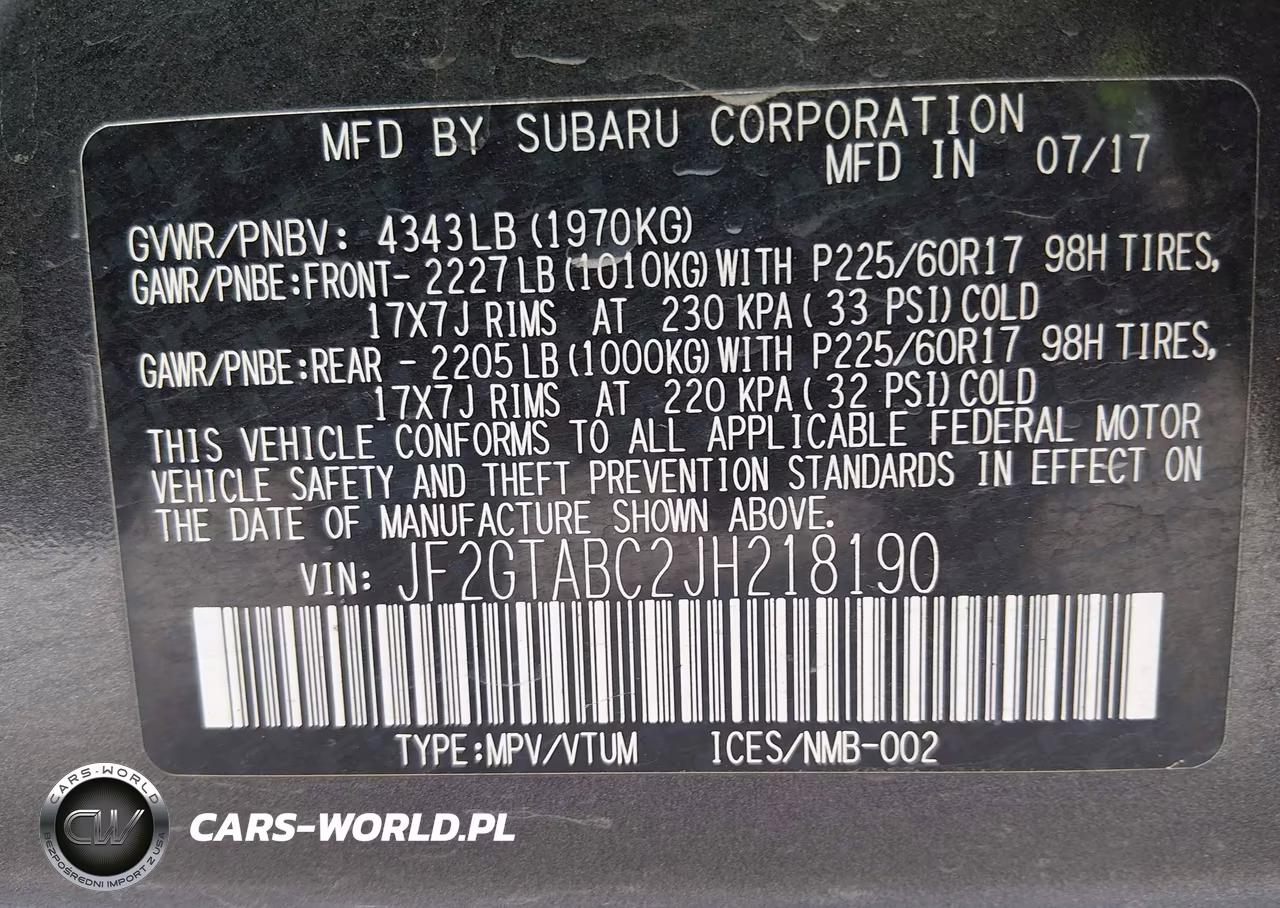 2018 Subaru Crosstrek 2.0I Premium VIN:JF2GTABC2JH218190 - 9