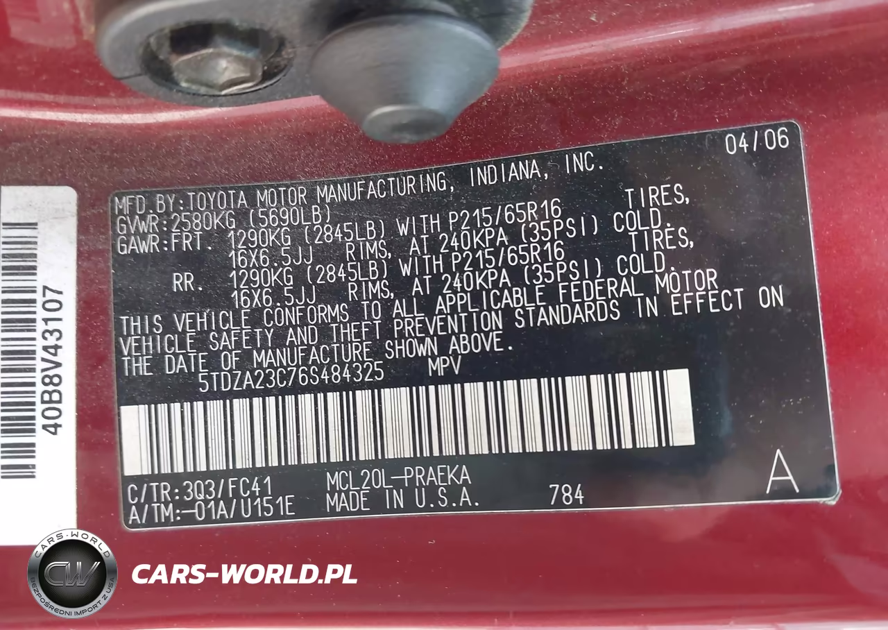 2006 Toyota Sienna Le VIN:5TDZA23C76S484325 - 9
