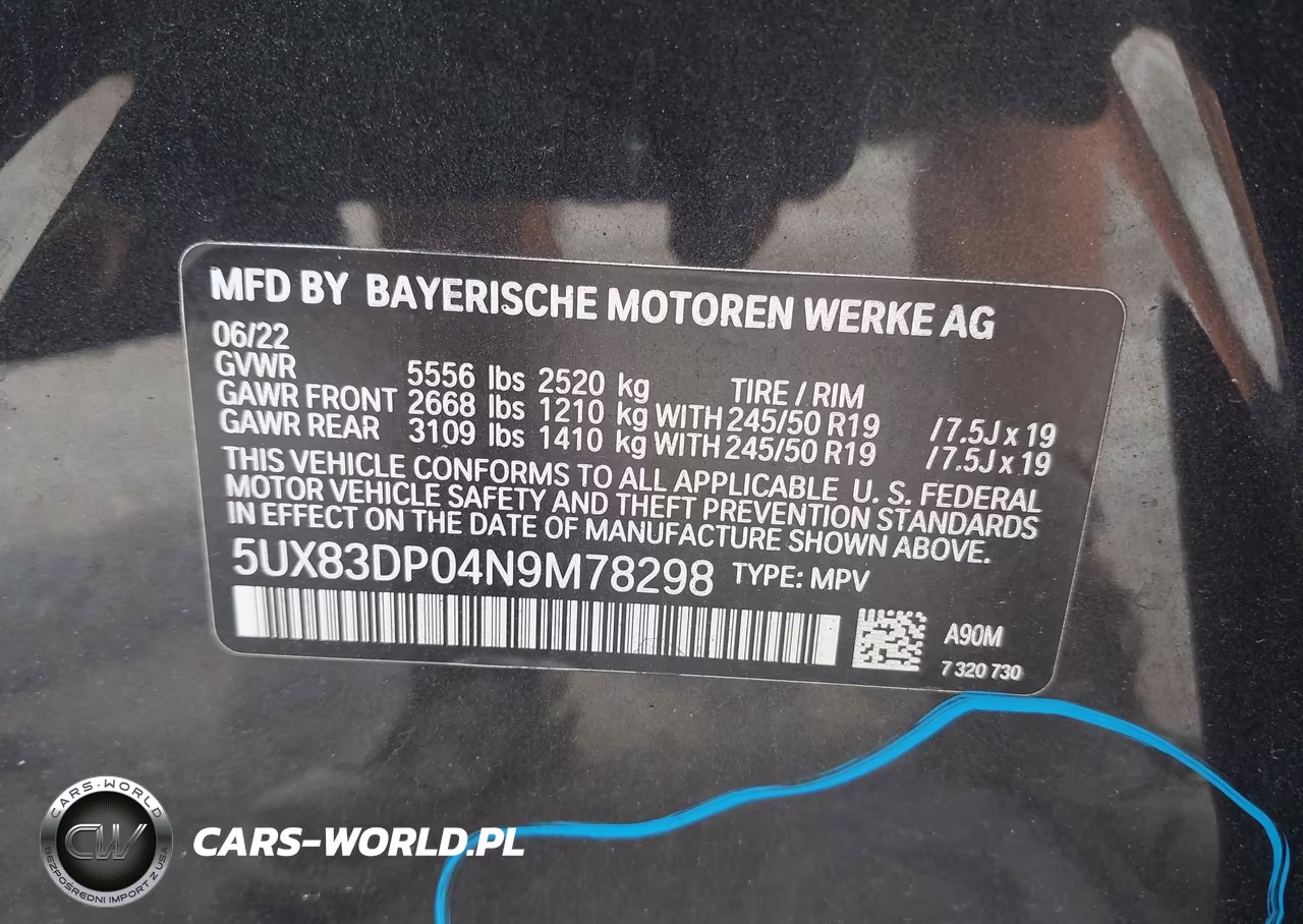 2022 BMW X3 M40I VIN:5UX83DP04N9M78298 - 9