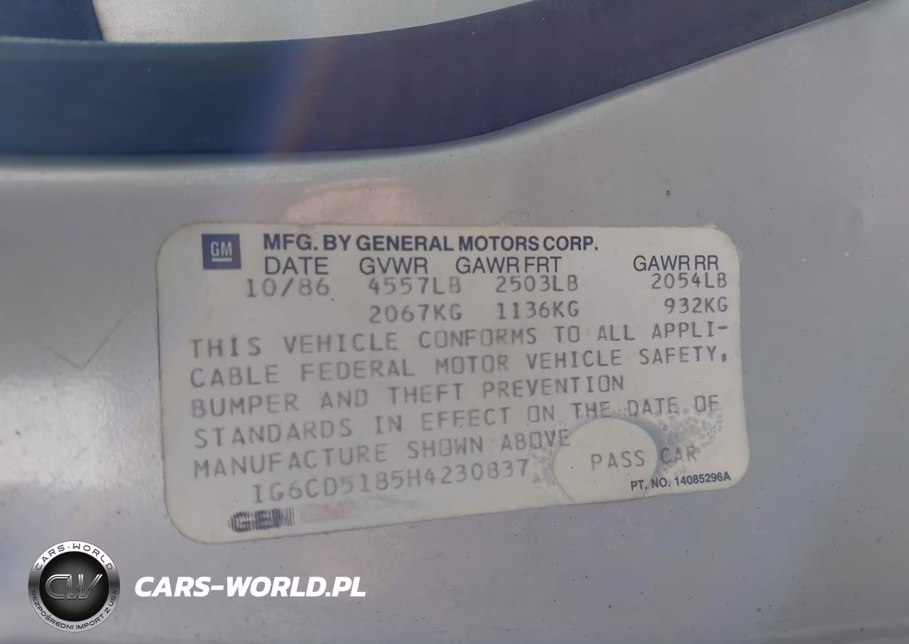 1987 Cadillac Deville VIN:1G6CD5185H4230837 - 9