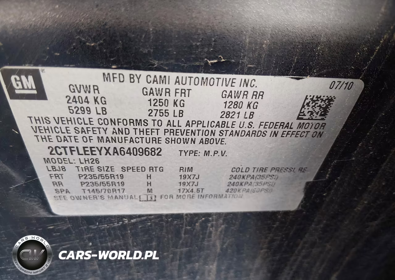 2010 GMC Terrain Sle-2 VIN:2CTFLEEYXA6409682 - 9