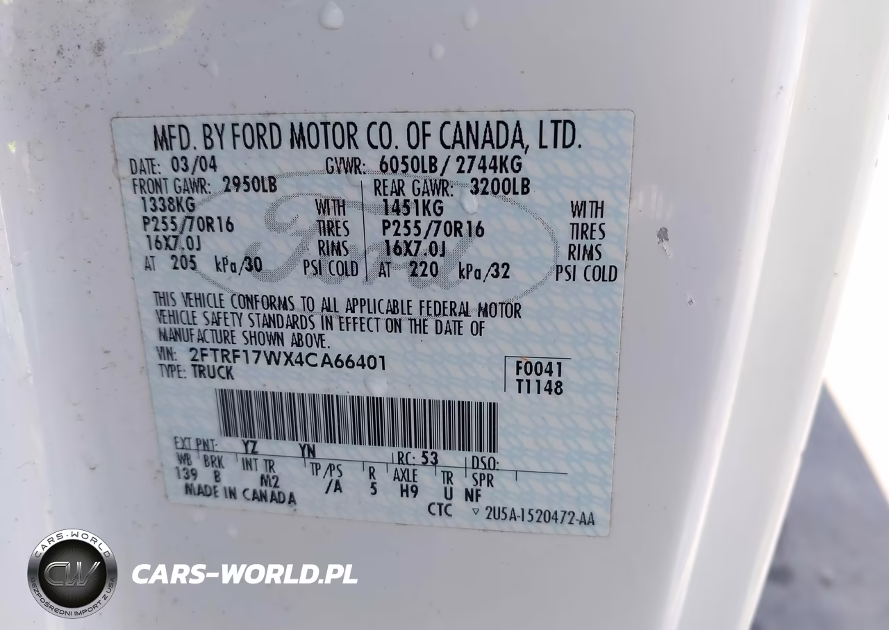 2004 Ford F-150 Heritage Xl-Xlt VIN:2FTRF17WX4CA66401 - 9