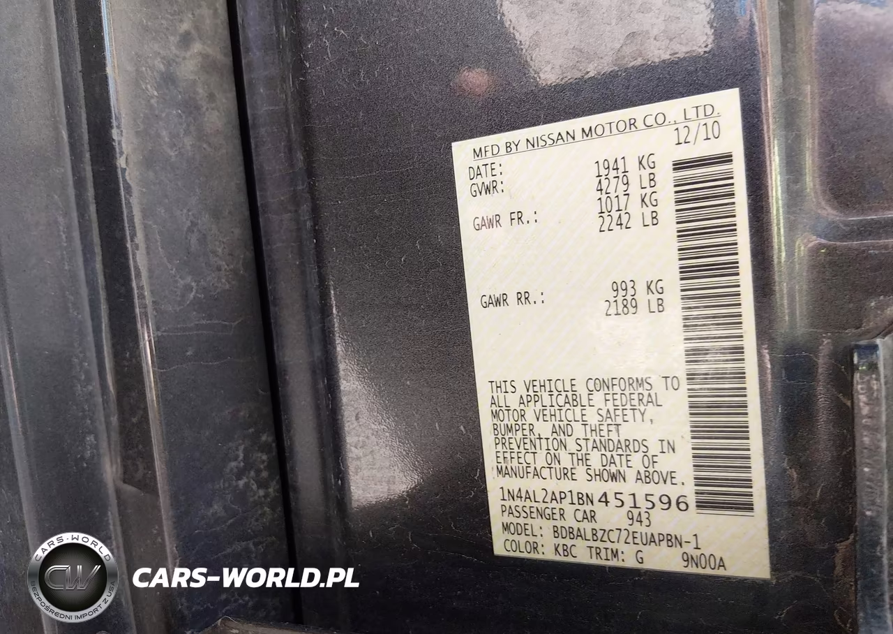 2011 Nissan Altima 2.5 S VIN:1N4AL2AP1BN451596 - 9