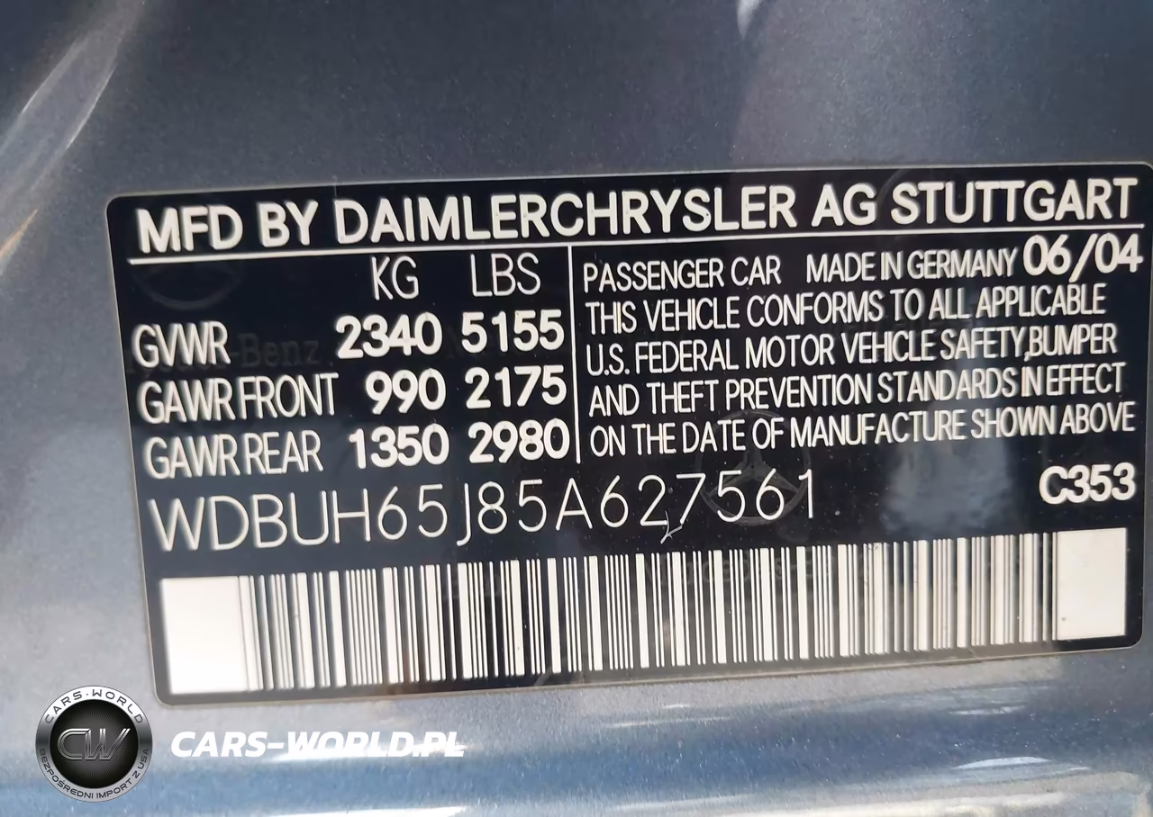 2005 Mercedes-Benz E 320 VIN:WDBUH65J85A627561 - 9