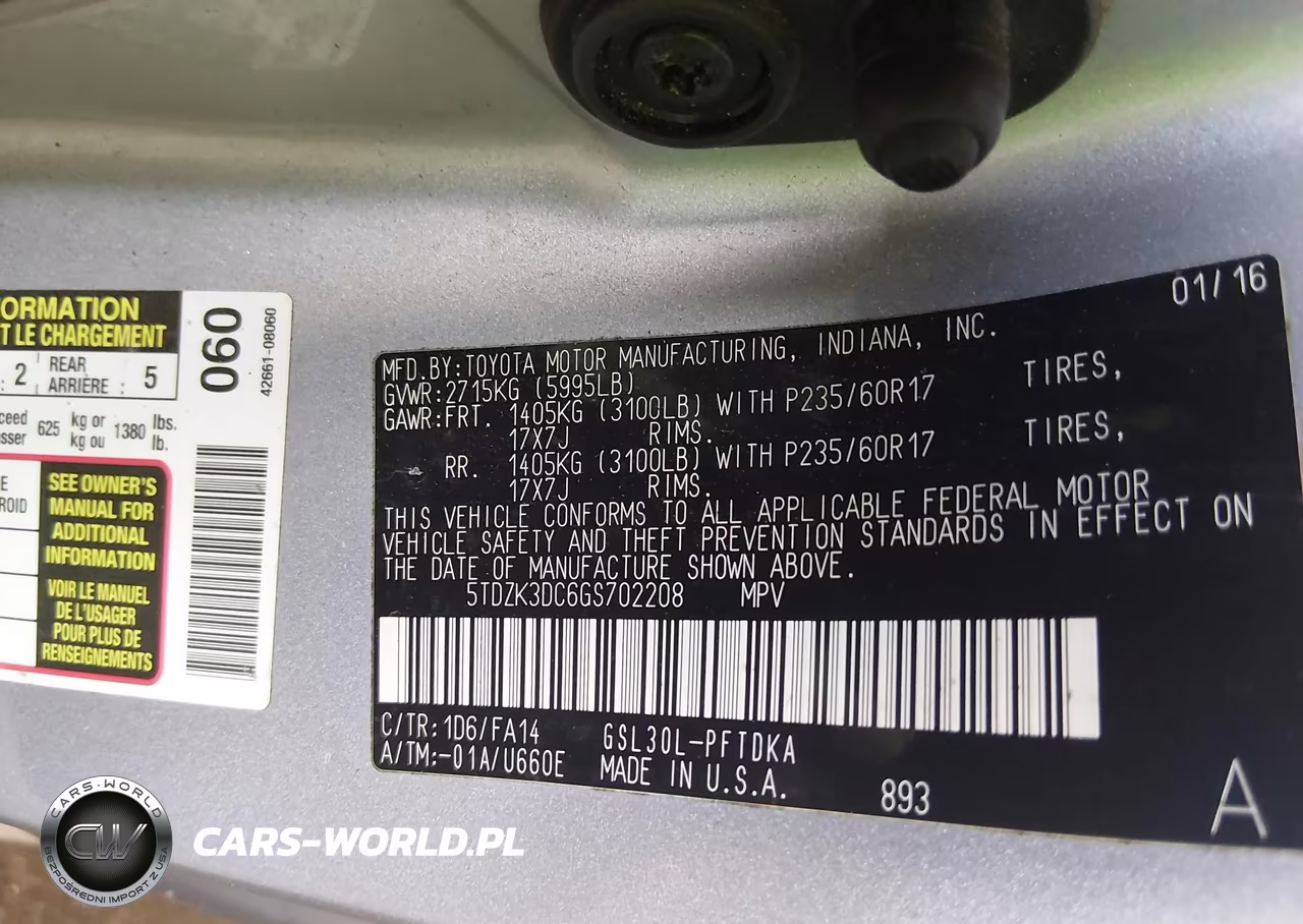 2016 Toyota Sienna L 7 Passenger VIN:5TDZK3DC6GS702208 - 9