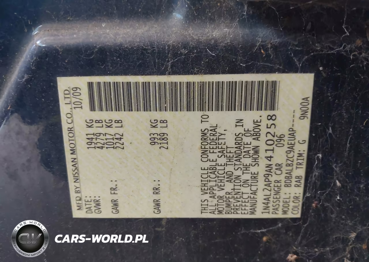 2010 Nissan Altima 2.5 S VIN:1N4AL2AP9AN410258 - 9
