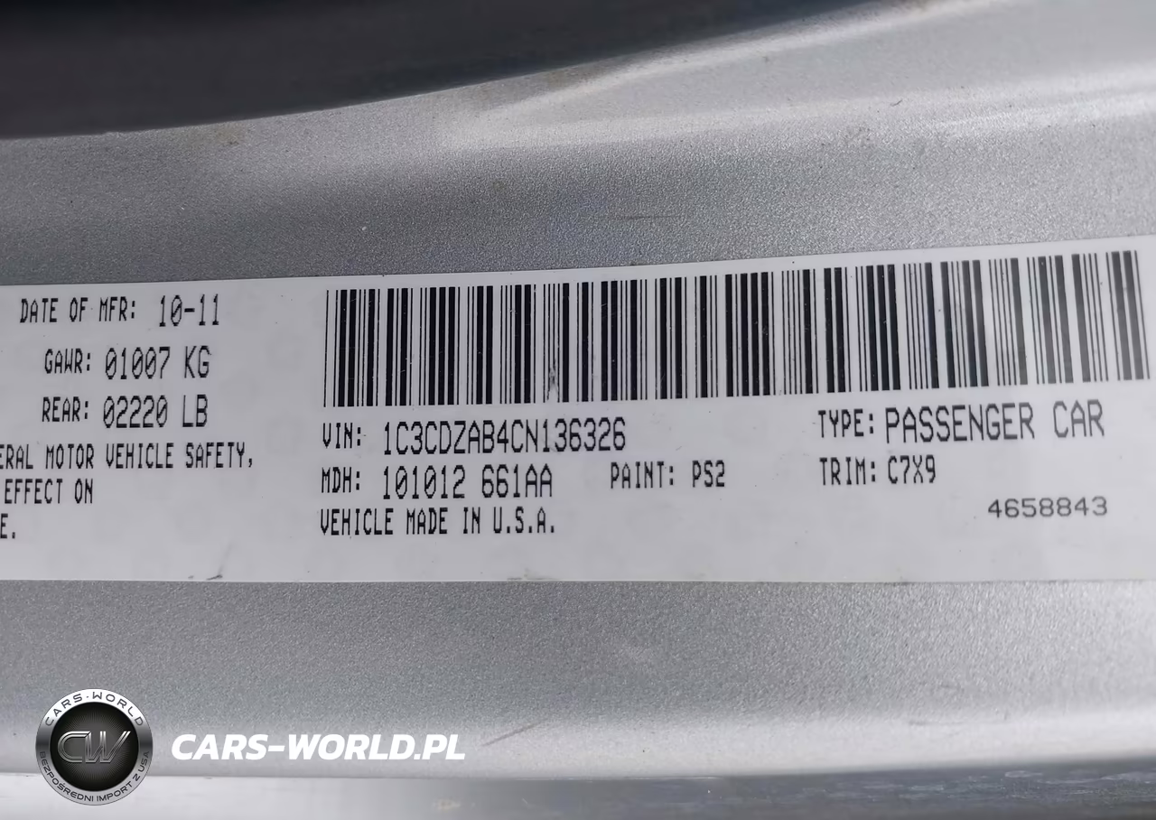 2012 Dodge Avenger Se VIN:1C3CDZAB4CN136326 - 9