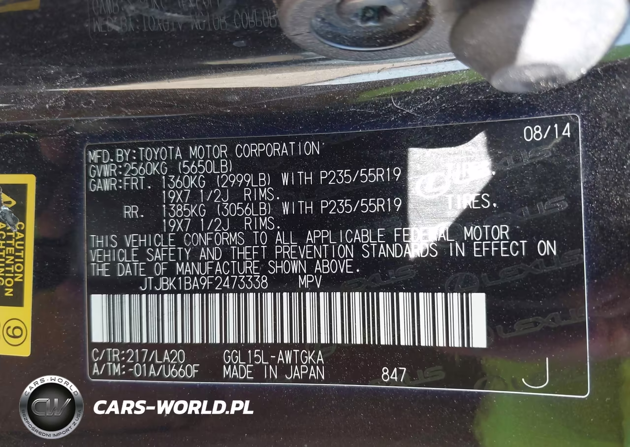 2015 Lexus Rx 350 VIN:JTJBK1BA9F2473338 - 9