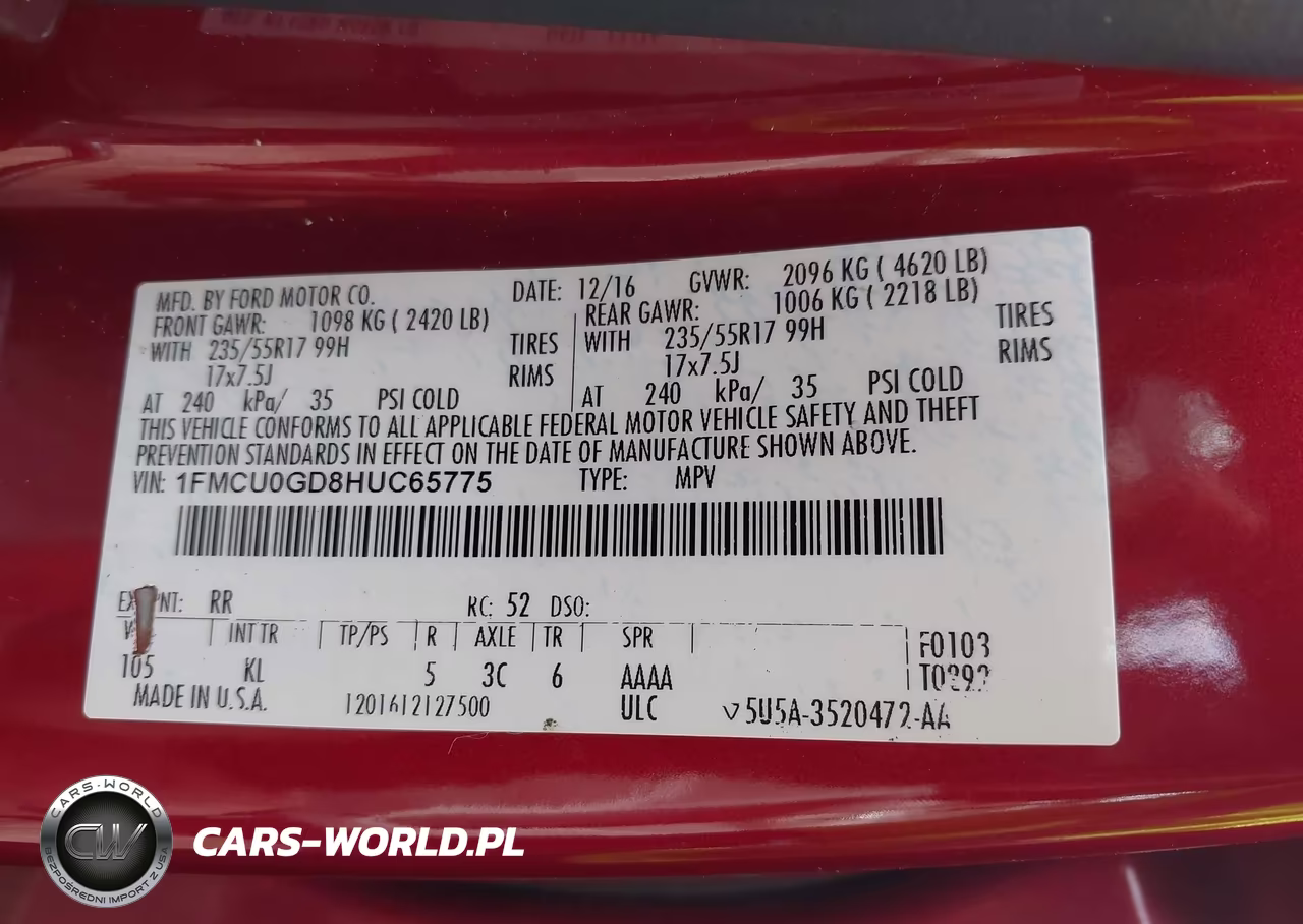 2017 Ford Escape Se VIN:1FMCU0GD8HUC65775 - 9