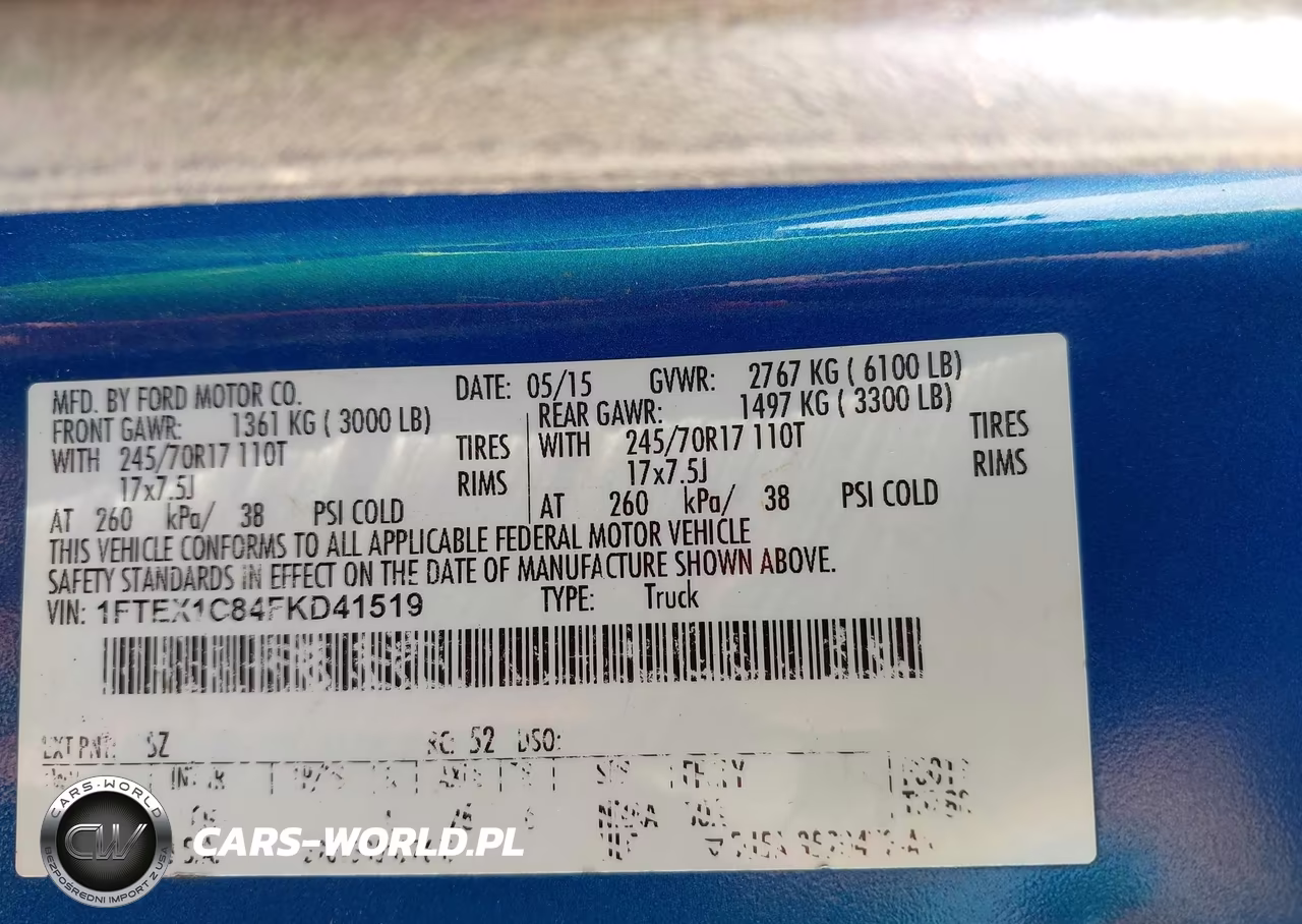 2015 Ford F-150 Xl VIN:1FTEX1C84FKD41519 - 9