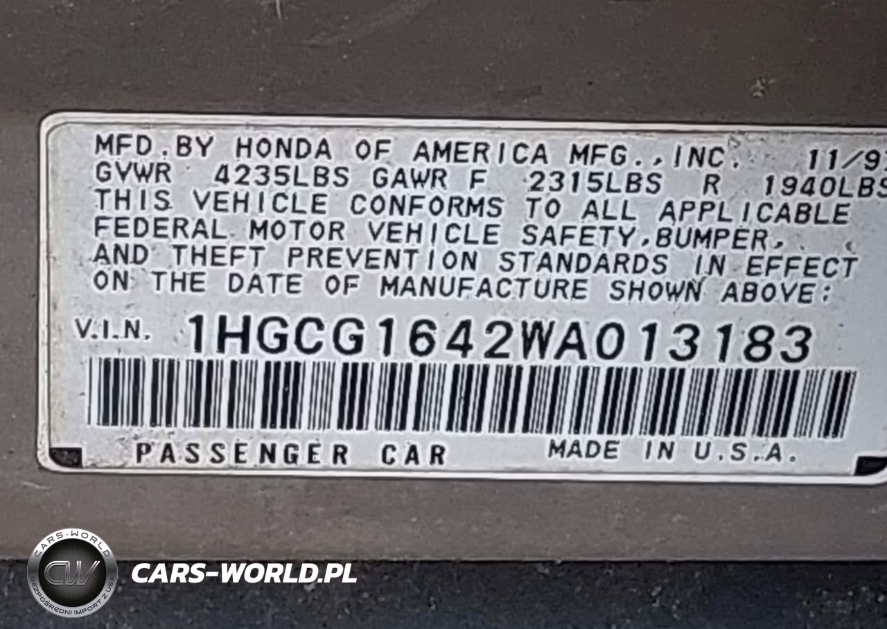 1998 Honda Accord Lx V6 VIN:1HGCG1642WA013183 - 9