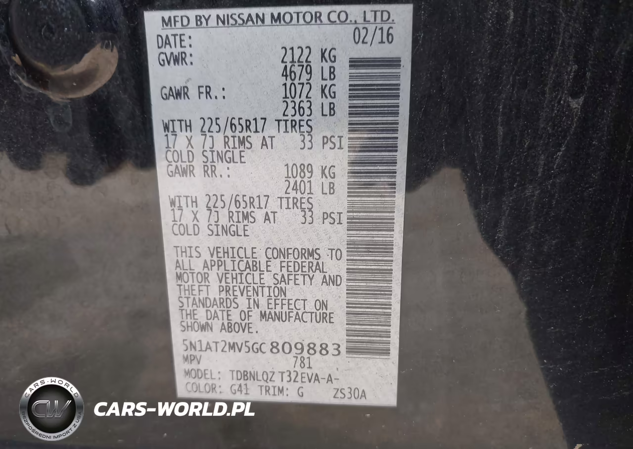 2016 Nissan Rogue Sv VIN:5N1AT2MV5GC809883 - 9